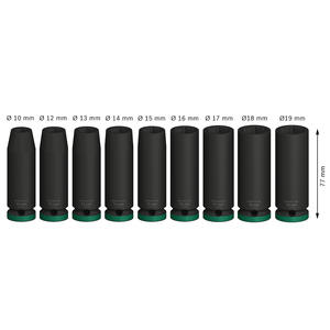 Bosch Set  9 Piezas Tubos Impacto 1/2 Milimetricos (10-12-13-14-15-16-17-18-19)