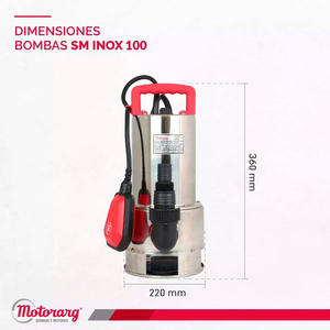 Motorarg Bomba Sumergible Portatil 1 Hp Sminox 100 Agua Sucia