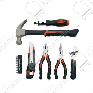 Black & Decker Set  16 Piezas Herramientas Martillo Pinzas Puntas (hdt51902)
