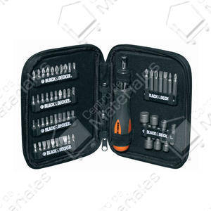 Black & Decker Set  56 Piezas Atornillador Puntas Tubos