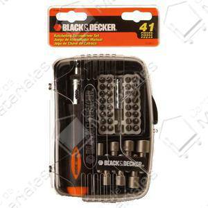 Black & Decker Set  41 Piezas Atornillador Puntas Tubos