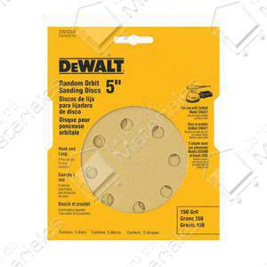 Dewalt Discos Lija 5'' 127mm150 Gr.fino 8 Orific X5un