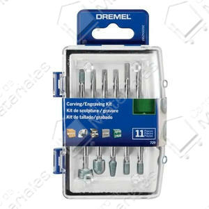 Dremel  729 - Set 11 Piezas Para Madera Plastico Metal Vidrio Piedra