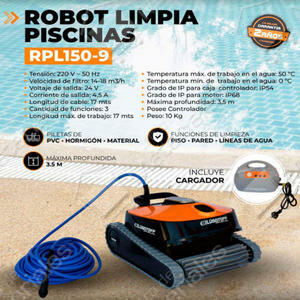 Lusqtoff Robot Limpia Piscina 150w  Limpia Piso Pared Y Lineas