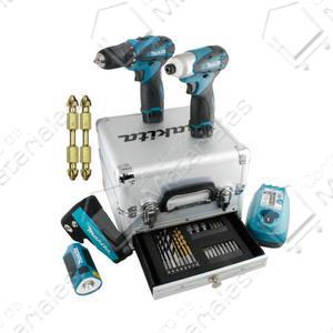 Makita Taladro + Atorn Impact + Linterna 2 Bat10,8v 1 Carg Mecha