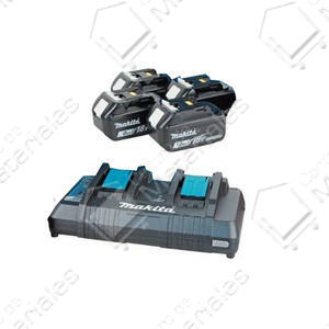 Makita Combo Cargador Doble + 4 Bateria