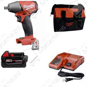 Milwaukee Llave Impacto 18v 1/2 Fuel 1 Bat 4 Amp - Cargador - Bolso