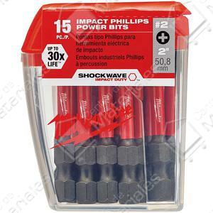 Milwaukee Set 15 Punta Ator. Ph2 X 50 Mm Impacto