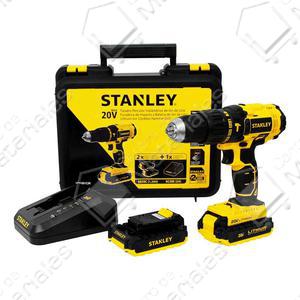 Stanley - Atornillador Taladro 13mm Percutor 20v 2vel. Mec. Rev. Led 2bat 1,3a Carg. Maletin Sch201c2k