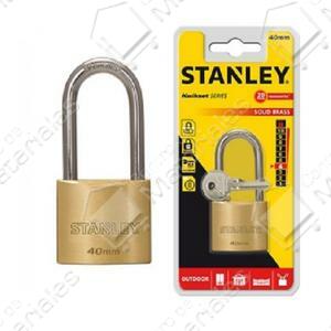Stanley Candado Laton Macizo 40 Mm Aro Largo (s742-043)