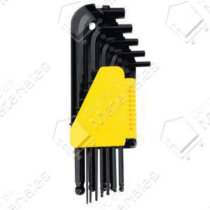 Stanley Set 12 Piezas Llave Allen Pulgadas Pta. Redonda