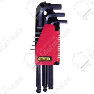 Stanley Set   9 Piezas Llave Allen Milimetrica Pta. Redonda