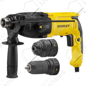 Stanley - Martillo Rotativo Plus 26mm 800w + 2 Mandriles 3 Func. Maleta