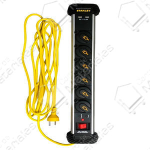 Stanley Zapatilla 6 Tomas + 2 Usb 5v 2.3 A Con Termica Y Cable 5 M