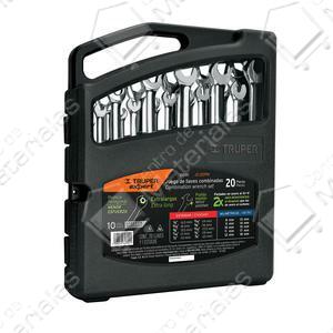Truper Set  20 Llaves Combinadas En Pulgadas Y Milimetricas Extra Largas