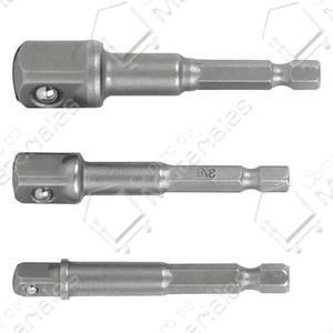 Truper Set  3 Adaptadores Cuadrante 1/4", 3/8" Y 1/2"