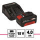 Einhell Starter Kit Combo Cargador De Bateria Y Bateria 18v 4ah X-change Li-ion - Vista 2