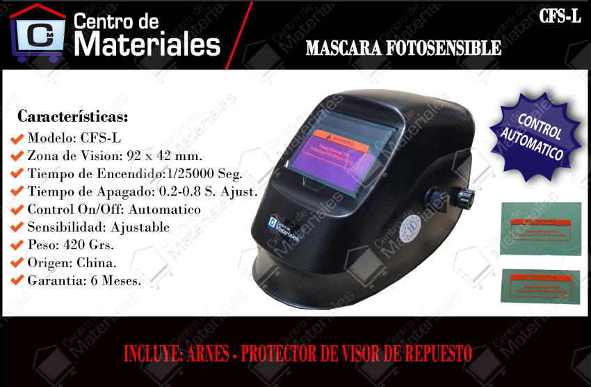 Careta Mascara C M P/ Soldar Dual Fotosensible C/arnes Reg. - Vista 1