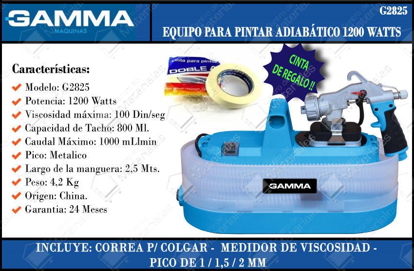 Gamma Equipo Para Pintar 1200w Tipo Adiabatic