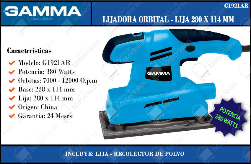Gamma Lijadora Orbital 380w 1/2\