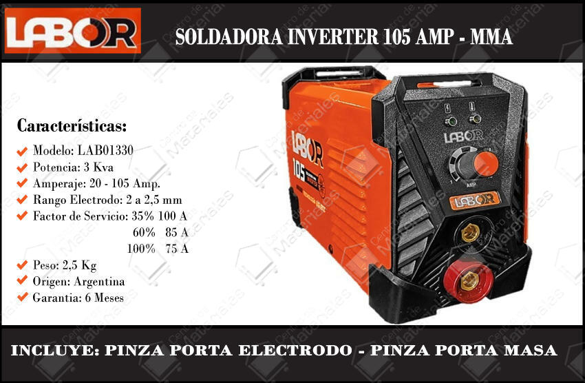 Labor Soldadora Inverter 105 Amp - Centro de Materiales
