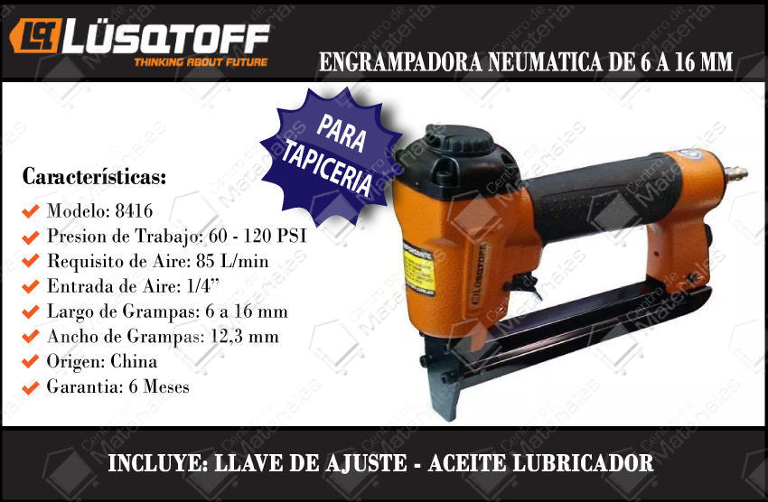Lusqtoff Engrampadora Tapicera 6 A 16mm - Centro de Materiales