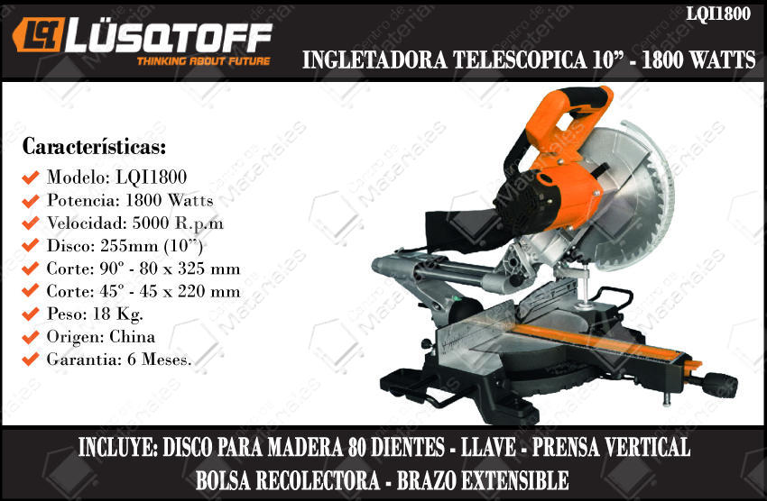 Lusqtoff Ingletadora Telescopica 1800 W 10"
