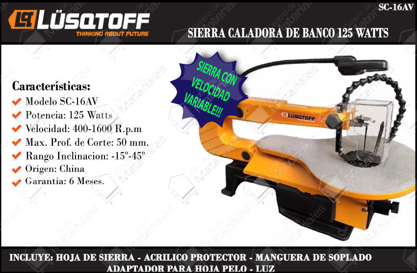 Lusqtoff Sierra Caladora Banco 125w 50mm - Centro de Materiales
