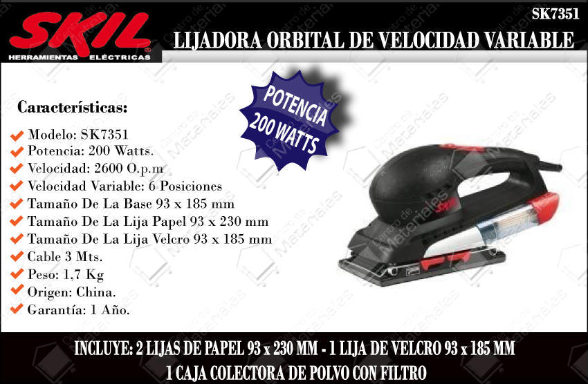 Skil Lijadora Orbital 200 W 1/3\