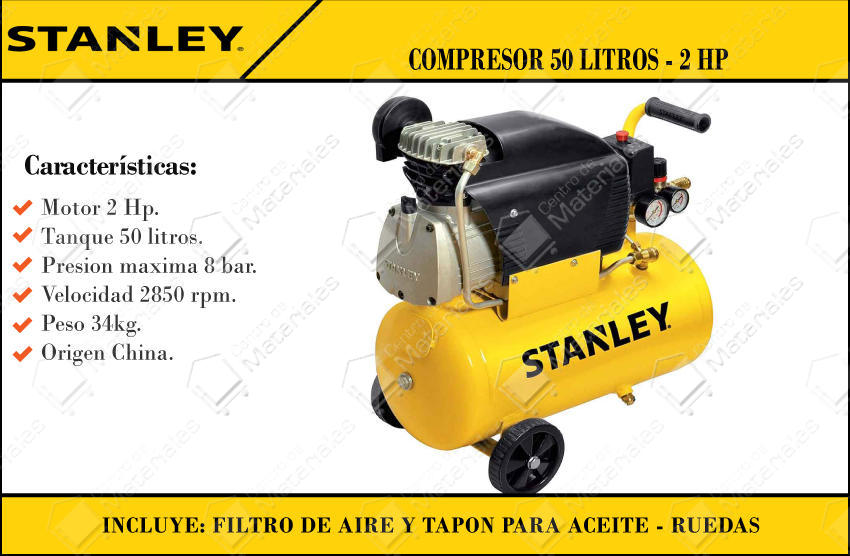 Stanley Compresor  50lt 2hp