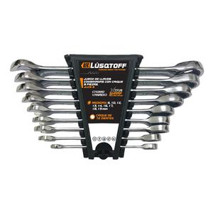 Lusqtoff Set   9 Llaves Combinadas Con Crique + Estuche