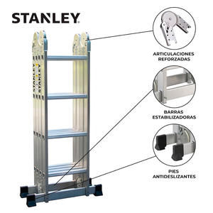 Stanley Escalera Articulada Aluminio 4x3 + Plataforma