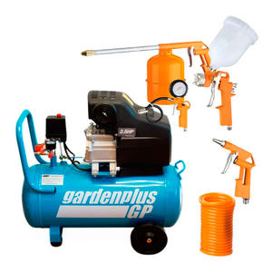 Garden Plus Compresor   50 Lt 2.5 Hp + Kit De Aire Lusqtoff Aa-5000k