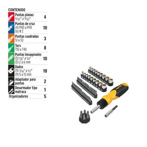 Pretul Set  61 Piezas Puntas Tubos Prolongador Mango Para Puntas