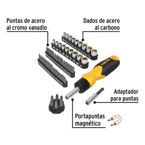 Pretul Set  61 Piezas Puntas Tubos Prolongador Mango Para Puntas