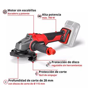 Einhell Amoladora Inalambrica 18v 115 Mm Axxio 18/115 (sin Bateria - Sin Cargador)