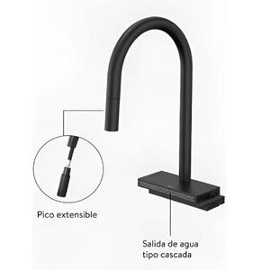 Peirano Griferia Monocomando Cocina Multifuncion Black Zenith