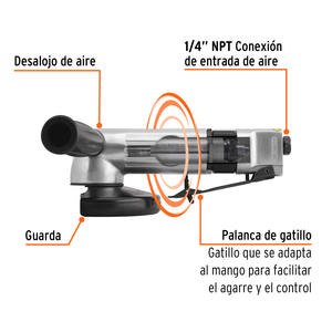 Truper Amoladora Neumatica 115mm 4-1/2"