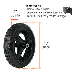 Truper Carretilla Bandeja Metalica Verde 70 Lts - Resistencia 580 Kg