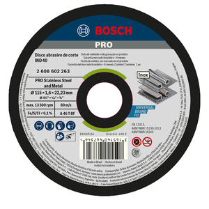 Bosch Disco Corte 115 X 1.6 X 22 - Pro - Acero Inoxidable
