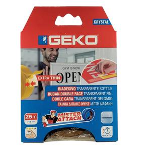Geko Cinta Doble Faz Delgada 12 Mm X 25 Mts (extra Thin)