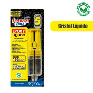 Fusion Epoxy Liquido Transparente 5 Min X 30 Gr Jeringa