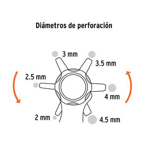 Truper Pinza Sacabocados 6 Pos De 2 A 4,5mm 9" (17340)