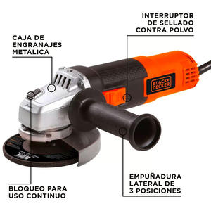 Black & Decker Amoladora  4 1/2  820w (g720n)