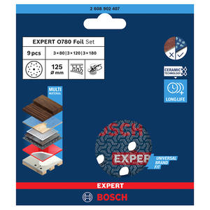 Bosch Set  9 Disco Lija O780 Expert 5" 125mm