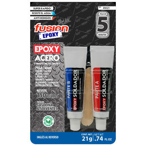 Fusion Epoxy Tubo Liquido Soldador Acero 5 Min X 21 Gr