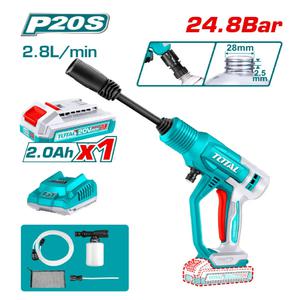 Total Hidrolavadora Inalambrica 20v 24.8 Bar - 1 Bateria - 1 Cargador