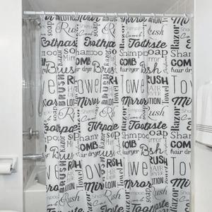 Atlas Cortina Para Baño Pvc 1.80 X 1.80 - Letras