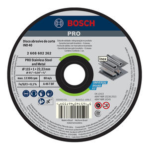 Bosch Disco Corte 115 X 1 X 22 - Pro - Acero Inoxidable