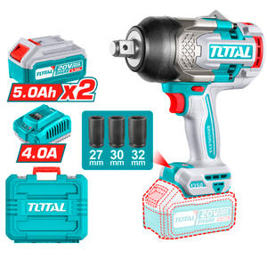 Total Llave De Impacto 20v 1350nm (cargador-maletin-bateria 2ah)